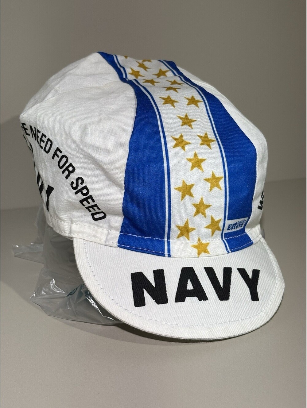 Vtg Navy Top Gun Cycling Cap Made in Spain DiseñO Esteve Need For Speed Hat Rare